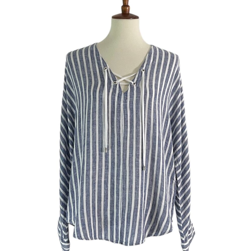 Rails Lily Top Striped Linen Blend Fisherman Core… - image 4